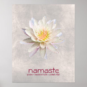 Lotus Flower Waterverf Namaste Yoga Meditation Poster