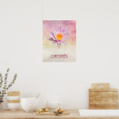 Lotus Flower Waterverf Namaste Yoga Meditation Poster (Keuken)