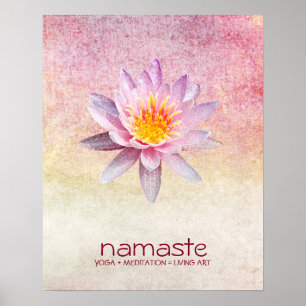 Lotus Flower Waterverf Namaste Yoga Meditation Poster