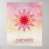 Lotus Flower Waterverf Namaste Yoga Meditation Poster (Voorkant)