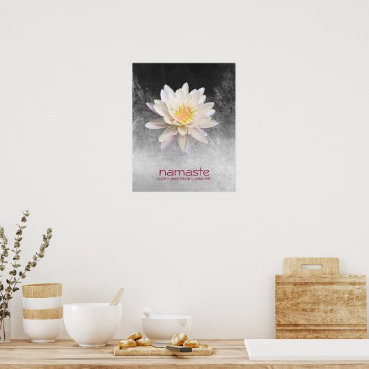 Lotus Flower Waterverf Namaste Yoga Meditation Poster (Keuken)