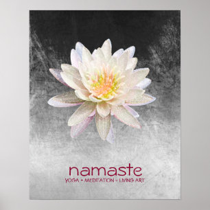 Lotus Flower Waterverf Namaste Yoga Meditation Poster