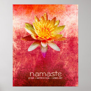 Lotus Flower Waterverf Namaste Yoga Meditation Poster