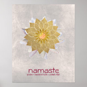 Lotus Flower Waterverf Namaste Yoga Meditation Poster