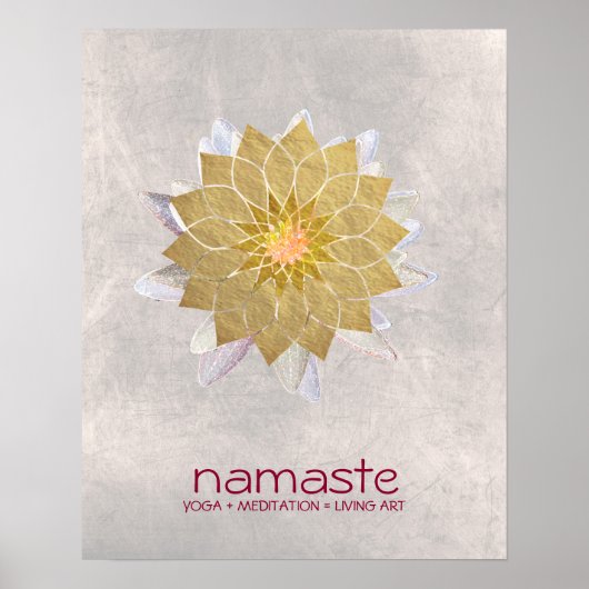 Lotus Flower Waterverf Namaste Yoga Meditation Poster (Voorkant)