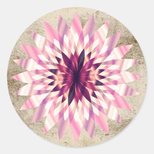 Lotus Flower Waterverf Paars Logo Healing Yoga Ronde Sticker (Voorkant)