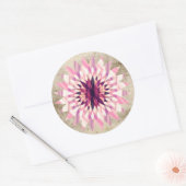 Lotus Flower Waterverf Paars Logo Healing Yoga Ronde Sticker (Envelop)