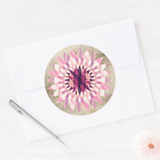 Lotus Flower Waterverf Paars Logo Healing Yoga Ronde Sticker (Envelop)