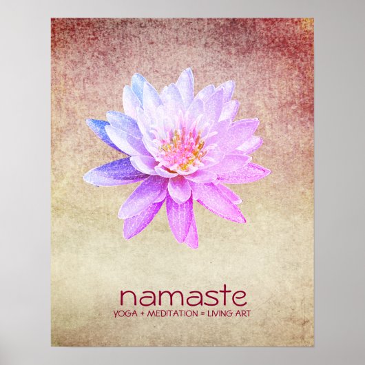 Lotus Flower Waterverf Paars Yoga Meditation Poster (Voorkant)