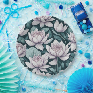 Lotus Flower Waterverf Pattern Papieren Bordje
