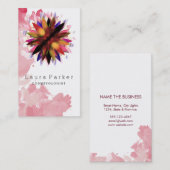 Lotus Flower Waterverf Splatter Yoga Holistic Spa Visitekaartje (Voorkant / Achterkant)