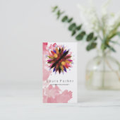 Lotus Flower Waterverf Splatter Yoga Holistic Spa Visitekaartje (Staand voorkant)