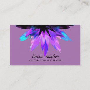 Lotus Flower Waterverf Yoga Holistic Therapy Visitekaartje