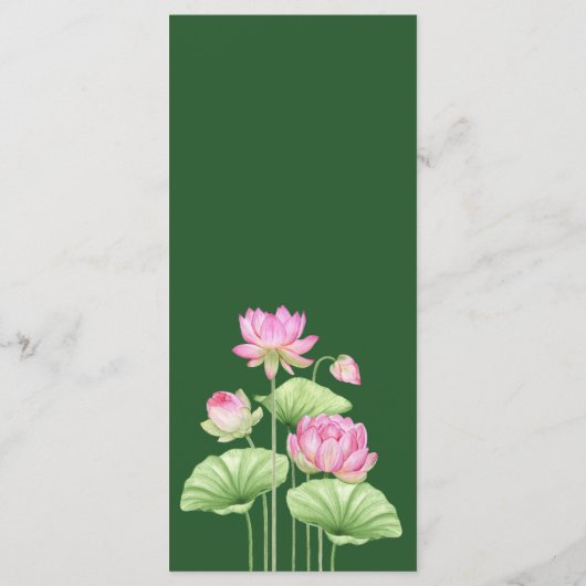 Lotus Flower Wedding Menu Card (Achterkant)