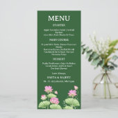 Lotus Flower Wedding Menu Card (Staand voorkant)