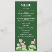 Lotus Flower Wedding Menu Card (Voorkant)