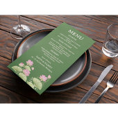 Lotus Flower Wedding Menu Card