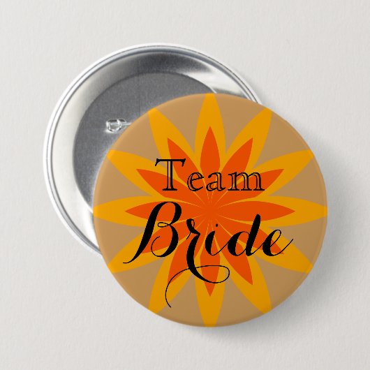 Lotus flower Weedding Team Bride Ronde Button 7,6 Cm (Voorkant /achterkant)