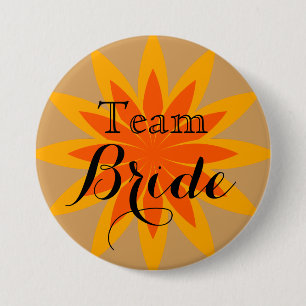 Lotus flower Weedding Team Bride Ronde Button 7,6 Cm