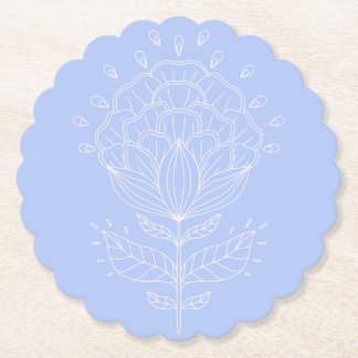 Lotus flower white line tekening floral lila bever kartonnen onderzetters