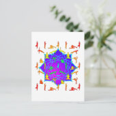 Lotus Flower with Yoga Poses Briefkaart (Staand voorkant)