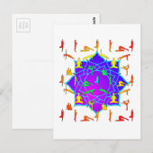 Lotus Flower with Yoga Poses Briefkaart (Voorkant / Achterkant)