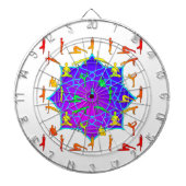 Lotus Flower with Yoga Poses Dartbord (Voorkant)