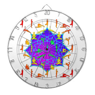 Lotus Flower with Yoga Poses Dartbord