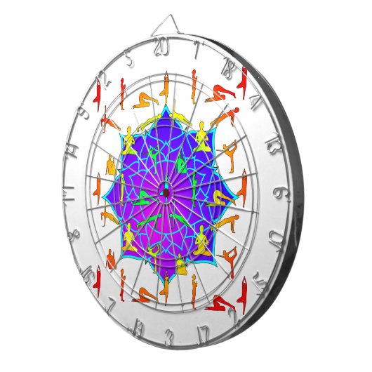 Lotus Flower with Yoga Poses Dartbord (Voorkant Rechts)
