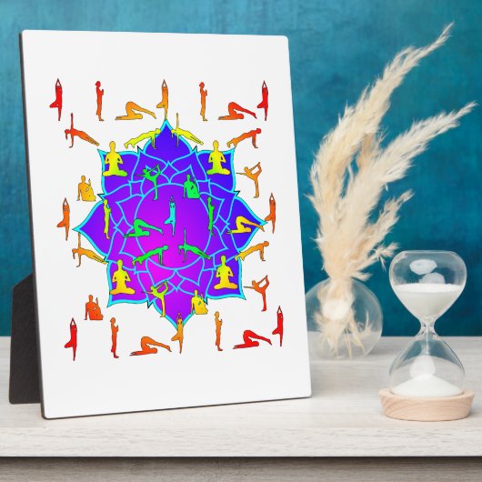 Lotus Flower with Yoga Poses Fotoplaat (Zijkant)