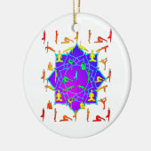 Lotus Flower with Yoga Poses Keramisch Ornament (Links)