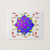 Lotus Flower with Yoga Poses Legpuzzel (Horizontaal)