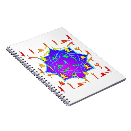 Lotus Flower with Yoga Poses Notitieboek (Rechterzijde)