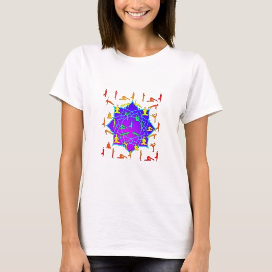 Lotus Flower with Yoga Poses T-shirt (Voorkant)