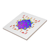 Lotus Flower with Yoga Poses Tegeltje (Zijkant)