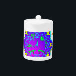 Lotus Flower with Yoga Poses Theepot<br><div class="desc">Een kleurrijk ontwerp van een lotusbloem en enkele yogaposities,  asana's. Aangepaste theepotten. Cadeau idee.</div>