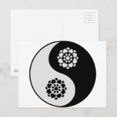 Lotus Flower Yin Yang Briefkaart (Voorkant / Achterkant)