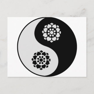 Lotus Flower Yin Yang Briefkaart