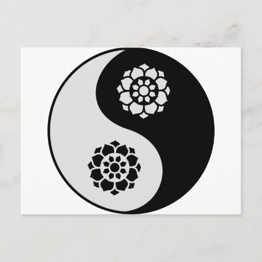 Lotus Flower Yin Yang Briefkaart (Voorkant)