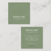 Lotus Flower Yoga Instructeur Sage Vierkante Visitekaartje (Voorkant / Achterkant)