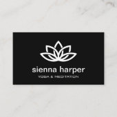 Lotus Flower Yoga Instructor Black Visitekaartje (Voorkant)