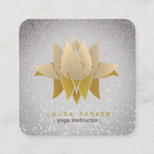 Lotus Flower Yoga Instructor Meditation Holistic Vierkante Visitekaartje