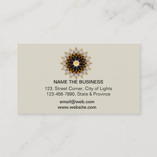 Lotus Flower Yoga Instructor Meditation Holistic Visitekaartje (Achterkant)