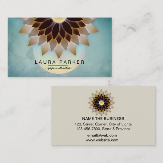 Lotus Flower Yoga Instructor Meditation Holistic Visitekaartje (Voorkant / Achterkant)