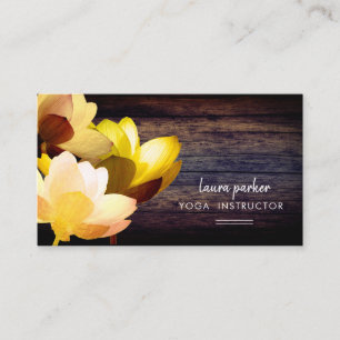 Lotus Flower Yoga Instructor Meditation Zen Wood Visitekaartje
