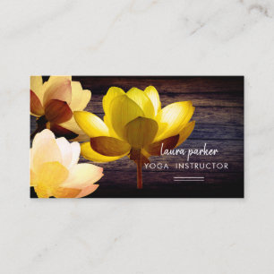 Lotus Flower Yoga Instructor Meditation Zen Wood Visitekaartje