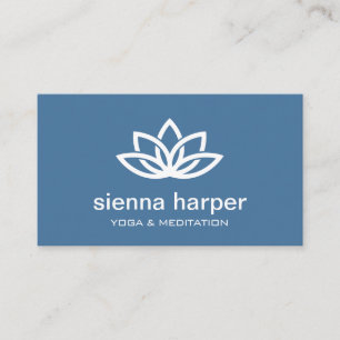 Lotus Flower Yoga Instructor Navy Blue Visitekaartje