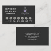 Lotus Flower/Yoga Pose Punch Card Klantenkaartje (Voorkant / Achterkant)