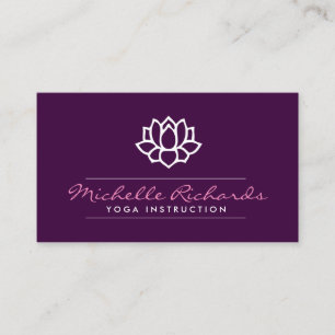 Lotus Flower Yoga Teacher, Life Coach Paars Visitekaartje