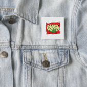 Lotus Flower Yoga Vierkante Button 5,1 Cm (In situ)